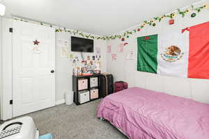 Bedroom featuring carpet floors