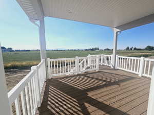 Wooden terrace with a rural view