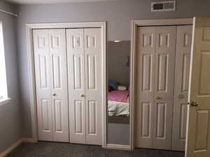 Bedroom with  two closets,