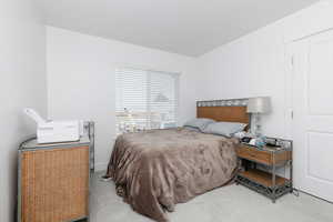 Bedroom with carpet flooring