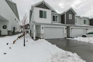 View of front of home with a garage