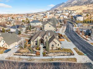 Bird's eye view with a residential view and a mountain view