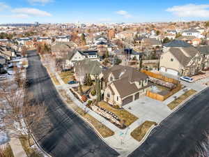 Aerial view with a residential view