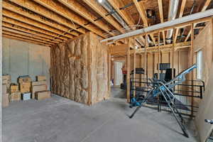 View of unfinished basement