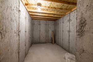 View of unfinished basement