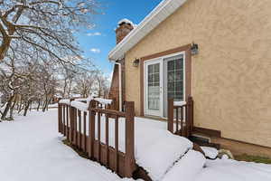 View of snow covered deck