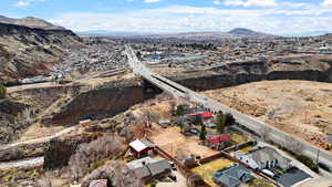 Aerial view with a residential view and a mountain view