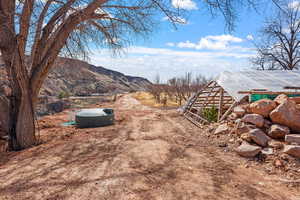 View of yard with a mountain view