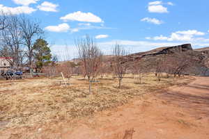 View of yard with a mountain view