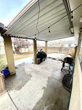 Garage with fence