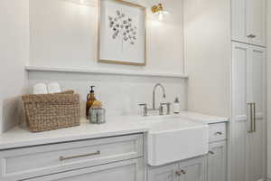 Bathroom featuring vanity