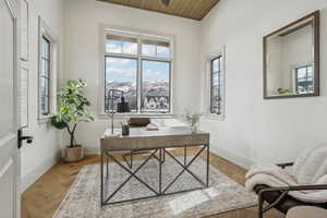 Office area featuring a healthy amount of sunlight and baseboards