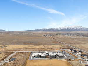 Front aerial view featuring a mountains