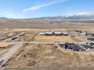 Birds eye view of property with a mountain view