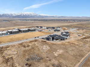 Aerial view featuring a mountain view