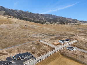 Drone / aerial view with a mountain view