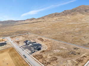 Drone / aerial view with a mountain view