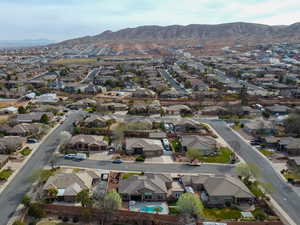 Aerial view with a mountain view and a residential view