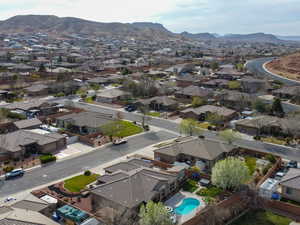 Aerial view with a residential view and a mountain view