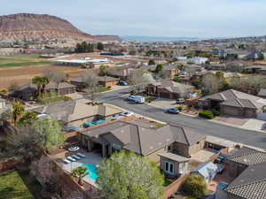 Aerial view with a mountain view and a residential view