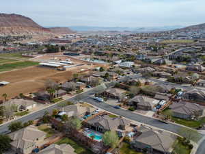 Bird's eye view with a mountain view and a residential view