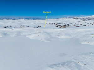 Snow covered Soldier Creek Bay just across the road from the property.