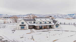 View of front facade with a mountain view