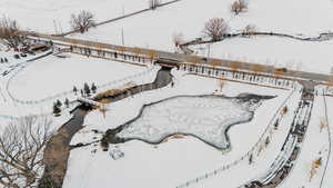 View of snowy aerial view