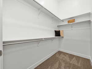 Primary bedroom walk in closet