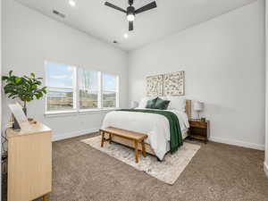 Primary bedroom with private en suite and walk in closet