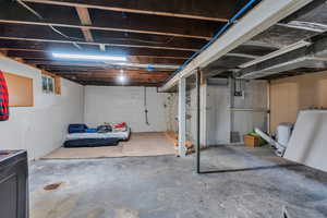 View of unfinished basement