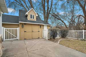 View of outside storage shed.