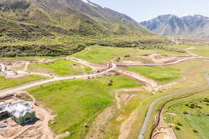 Aerial view featuring a mountain view and a rural view