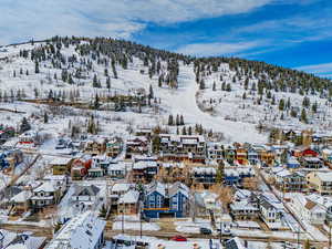 Aerial view of Park City Mountain Resort and Quit'n Time Run