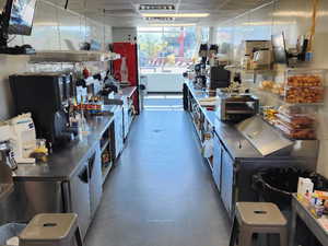 Kitchen with a paneled ceiling