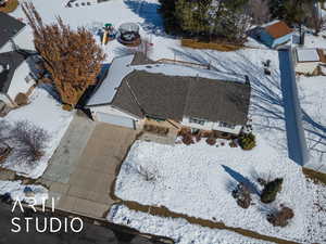 View of snowy aerial view