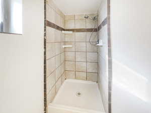 Bathroom with a shower stall