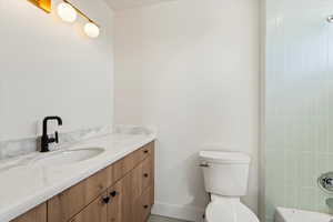 Ensuite bathroom with tile