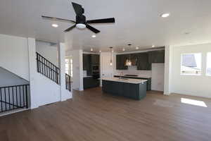 Kitchen Dining Space with windows that look out over the Great Salt Lake.