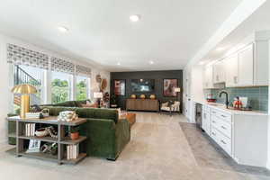 Model Home. Staged Walk out basement with wetbar.