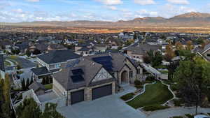 Aerial view with a residential view and a mountain view