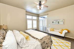 Primary Bedroom Suite with Doors to Covered Back Deck