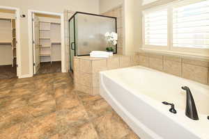 Large Soaking Tub and Separate Shower
