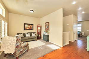 Living Room with Real Hardwood Flooring