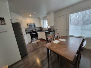 Kitchen, Dining space and Backdoor