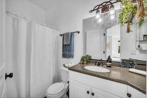 Bathroom with vanity and toilet