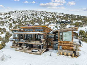 View of snow covered house