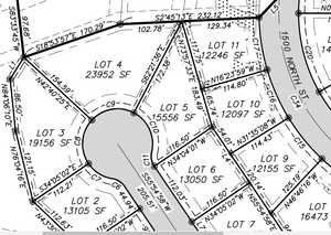 Map showing property parcels