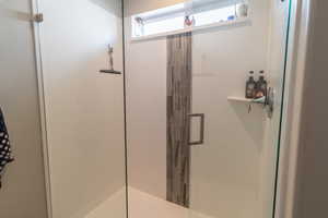 Bathroom featuring a stall shower