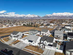 Aerial view featuring a mountain view and a residential view